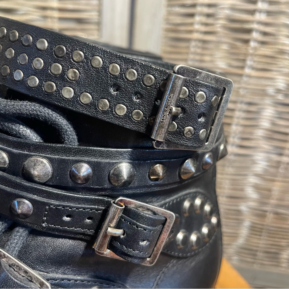 Saint Laurent Studded Ankle Strap ‘Ranger Boot’ - size 37.5 - Picture 5 of 10